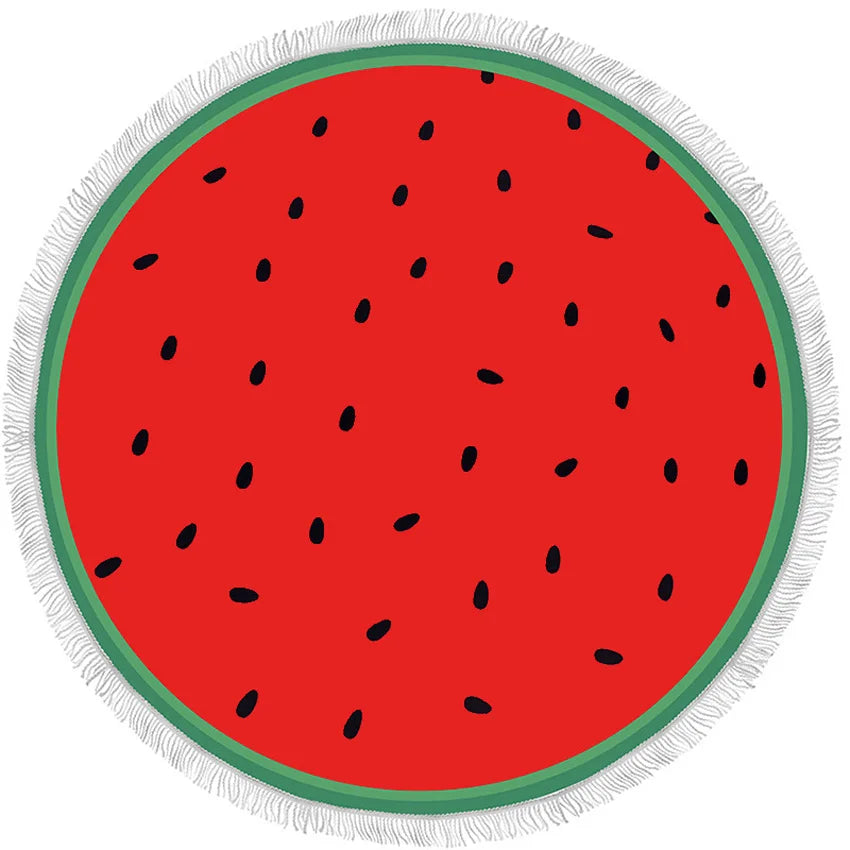 Serviette de plage ronde Fruits XXL 🍉 - Grande serviette plage