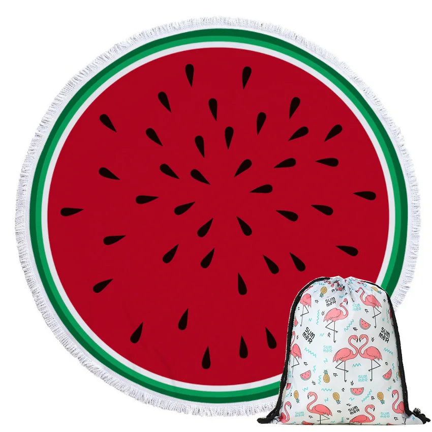 Serviette de plage ronde Fruits XXL 🍉 - Grande serviette plage
