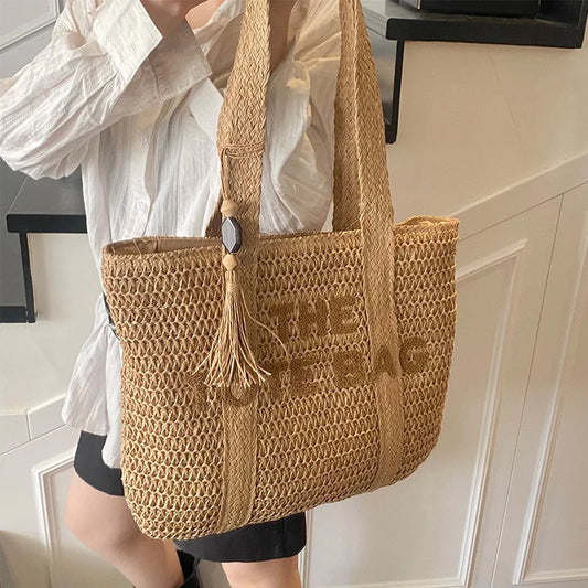 Sac de plage Tressé Boho 🌴 - Cabas tendance femme