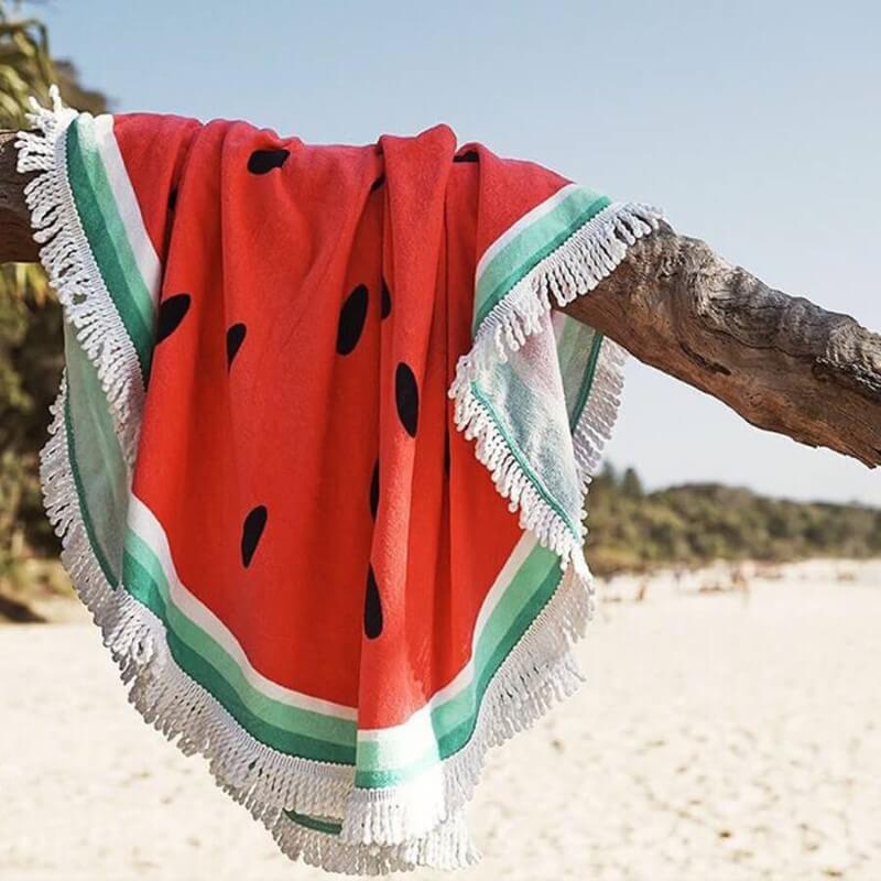Serviette de plage ronde Fruits XXL 🍉 - Grande serviette plage